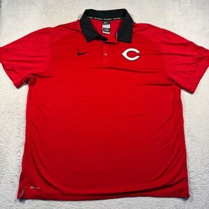 Nike BSBL Polo Shirt XXL Red Cincinnati Reds MLB Dri-FIT Authentic Collection
